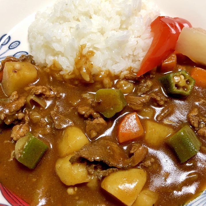 ラム薄切り肉で♪スパイシーラムカレー